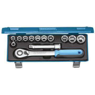 GEDORE dopsleutelset 1/2" zeskant 10-24mm 13-delig(19 KMU-20)
