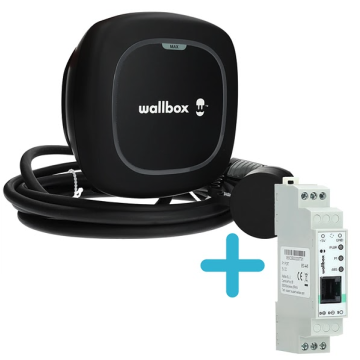 Wallbox Pulsar Max laadpaal (3,7 - 22kW) met 5 meter kabel - zwart + P1 poort module voor loadbalancing