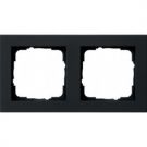 Gira E2 afdekplaat stopcontact 2-voudig - zwart mat (021209)