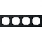 Gira E2 afdekplaat stopcontact 4-voudig - zwart mat (021409)