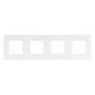 Niko afdekplaat stopcontact 4-voudig 71mm centerafstand - Pure Liquid Snow White (241-76400)
