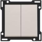 Niko centraalplaat voor serieschakelaar, wisselschakelaar + drukknop N.O., dubbele wisselschakelaar of dubbele drukknop N.O. of N.G. - Original Light Grey (102-61505)
