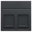 Niko centraalplaat data 2x RJ45 anthracite coated (122-65200)