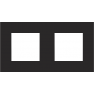 Niko afdekplaat dubbel horizontaal/verticaal - 71mm centerafstand - Pure Steel Black (161-76800)