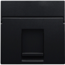 Niko centraalplaat voor enkelvoudige UTP/STP data contactdoos - Intense Matt Black / Pure Steel Black (161-65100)