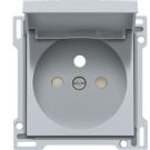 Niko centraalplaat voor stopcontact met klapdeksel, penaarde en kinderveiligheid inbouwdiepte 28,5mm - Intense Sterling (121-66603)