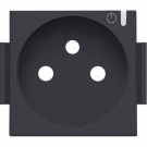 Niko centraalplaat voor stopcontact SmartHome Zigbee met penaarde en kinderveiligheid - Intense Antraciet (122-66630)