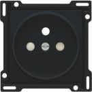 Niko centraalplaat voor stopcontact met penaarde en kinderveiligheid inbouwdiepte 21mm - Intense Matt Black (161-66101)