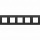 Niko afdekplaat 5-voudig 71mm centerafstand - Intense Matt Black (130-76005)