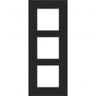 Niko drievoudige afdekplaat 60mm verticale centerafstand - Pure Steel Black (161-76300)