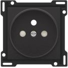 Niko centraalplaat voor stopcontact met penaarde en kinderveiligheid inbouwdiepte 21mm - Pure Bakelite Piano Black (200-66101)