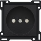 Niko centraalplaat voor stopcontact zonder aarding met kinderveiligheid inbouwdiepte 21mm - Pure Bakelite Piano Black (200-66501)