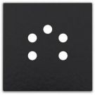 Niko centraalplaat voor 5-polige telefooncontactdoos - Pure Bakelite Piano Black (200-69001)