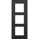 Niko afdekplaat 3-voudig 60mm centerafstand - Pure Bakelite Piano Black (200-76300)