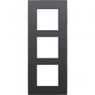 Niko drievoudige afdekplaat 60mm verticale centerafstand - Intense Antraciet (122-76300)