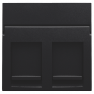 Niko centraalplaat voor tweevoudige UTP/STP data contactdoos - Intense Matt Black / Pure Steel Black (161-65200)