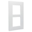 Legrand afdekplaat stopcontact 2-voudig 57mm centerafstand verticaal - Valena Next Wit Opaal (741108)