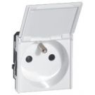 Legrand stopcontact 2-polig met penaarde met klapdekel - Mosaic wit glans (077219)