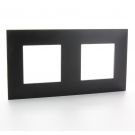Legrand afdekplaat stopcontact 2-voudig 71mm centerafstand - Valena Next Zwart Gefumeerd (741152)