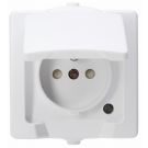 Kopp opbouw stopcontact 1-voudig met penaarde IP44 - Nautic wit (107902009)