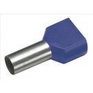 Cimco TWIN adereindhuls geïsoleerd 2x2.5mm2 hulslengte 10mm blauw - per 100 stuks (182474)