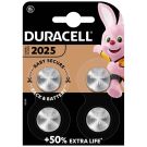 Duracell knoopcel batterijen CR2025 3V - verpakking 4 stuks (D119345)