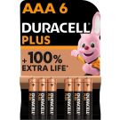 Duracell Plus alkaline batterijen 100 AAA 1,5V - verpakking 6 stuks (D141209)