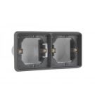 Niko Hydro waterdicht inbouwdoos tweevoudig horizontaal - zwart (761-75000)