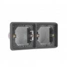 Niko Hydro waterdicht inbouwdoos tweevoudig horizontaal - zwart (761-75000)