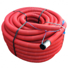 Frankische kabuflex wachtbuis met trekdraad en koppelstuk 75mm - rood rol 50 meter (19132075)