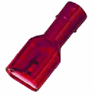 Intercable Q-serie DIN volledig geïsoleerde vlaksteekhuls 0,5-1 mm² 6,3x0,8 messing - rood per 100 stuks (ICIQ168FHVI)