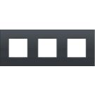 Niko drievoudige afdekplaat 71mm centerafstand - Intense Antraciet (122-76700)
