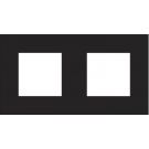 Niko afdekplaat stopcontact 2-voudig 71mm centerafstand - Pure Bakelite Piano Black (200-76800)