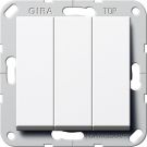 Gira wipdrukcontact 3-voudig - systeem 55 zuiver wit glanzend (284403)