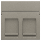 Niko centraalplaat voor tweevoudige UTP/STP data contactdoos - Intense Bronze (123-65200)