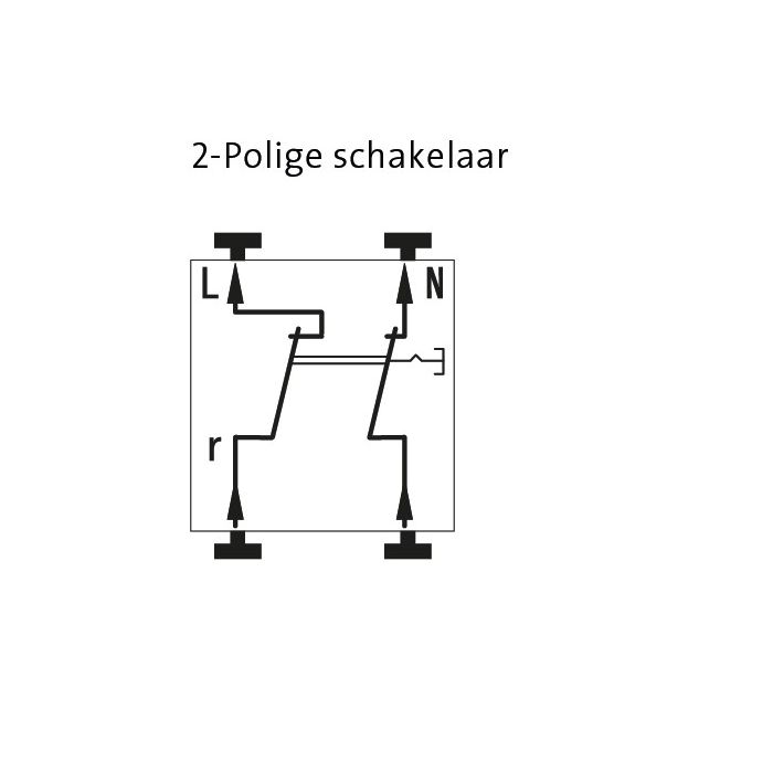 Kopp sokkel 2-polige schakelaar inbouw (503200004)