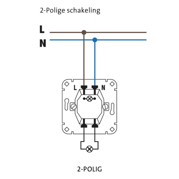 Kopp sokkel 2-polige schakelaar inbouw (503200004)