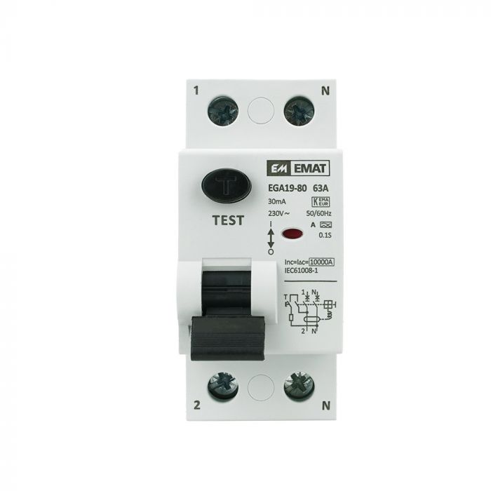 EMAT differentieelschakelaar 2-polig 63A 30mA type A (85002001)