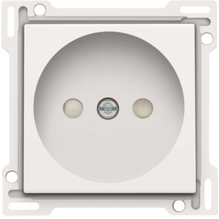 Niko afwerking voor stopcontact zonder aarding met kinderveiligheid inbouwdiepte 21mm - Original White (101-66501)