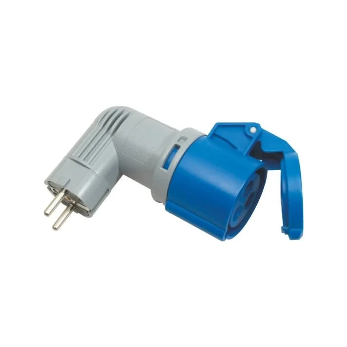 CEE koppelcontactstop haaks met schuko stekker 3-polig 230V 16A IP20 (943.4100)