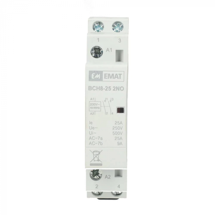EMAT contactor 230V 25A 2 maak en 0 verbreek (85010004)