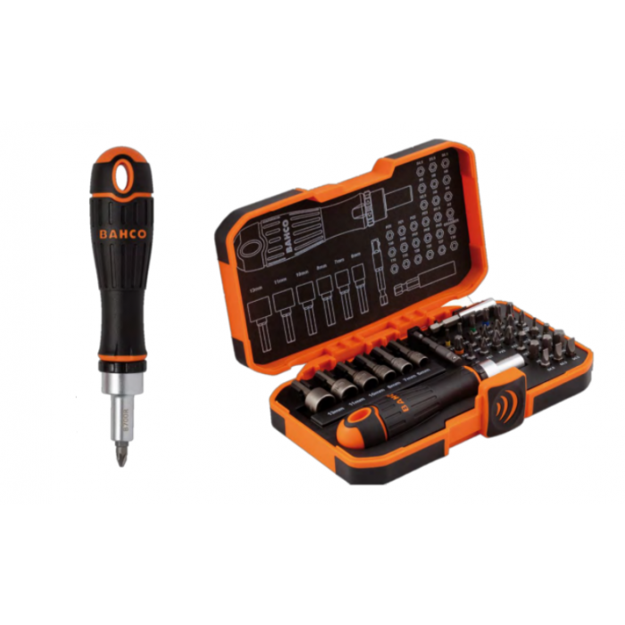 BAHCO 808050 ratelschroevendraaier 1/4 met bithouder 125 mm