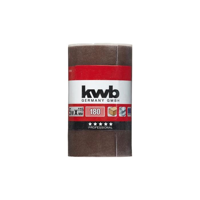 KWB schuurpapier op rol Korund schuurrol 115mm K180 - 5 meter (KWB817818)