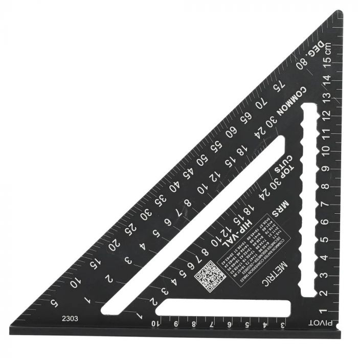 Hultafors rafter speed square MEDIUM 0-90 graden lemmetlengte 180mm (257010)