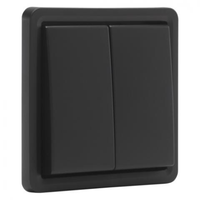 Niko tweevoudige impulsdrukker (NO of NG) 10A 250V met insteekklemmen (zonder opbouwbehuizing) - Hydro zwart (761-35005)