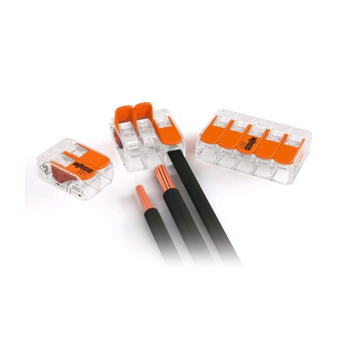 Wago verbindingsklem 3-voudig 4mm2 per 50 stuks (221-413)