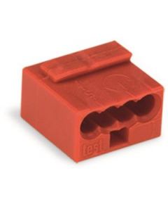 Wago micro steekklem 4-voudig 0,6-0,8mm2 rood per 100 stuks (243-804)