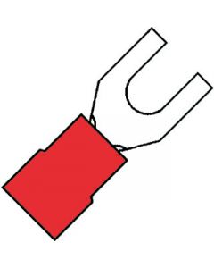 KLEMKO geïsoleerde vorkkabelschoen M3 voor 0,5-1,5 mm² PVC - rood per 100 stuks (100200)
