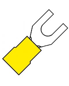 KLEMKO geïsoleerde vorkkabelschoen M5 voor 4,0-6,0 mm² PVC - geel per 100 stuks (101110)