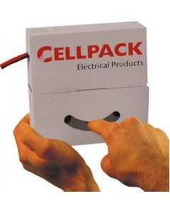 Cellpack krimpkous op rol 6,4-3,2mm zwart per 10 meter (127057)